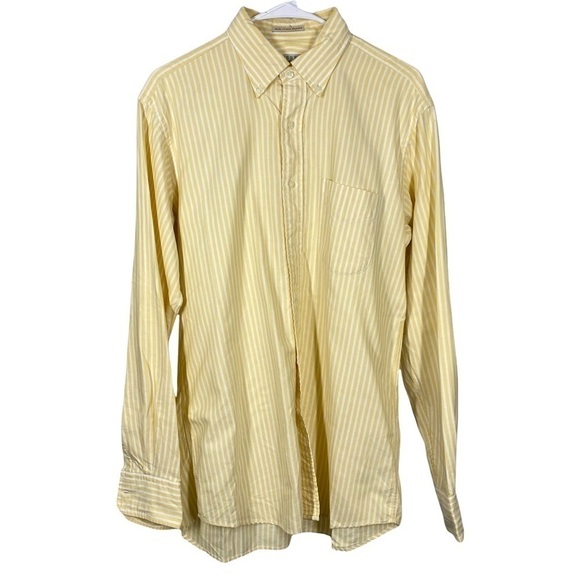 GITMAN BROS R. DERWIN Mens Yellow Striped Buttondown Shirt Medium - Picture 1 of 5